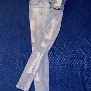 MNML woven embroidery skeleton jeans men 28